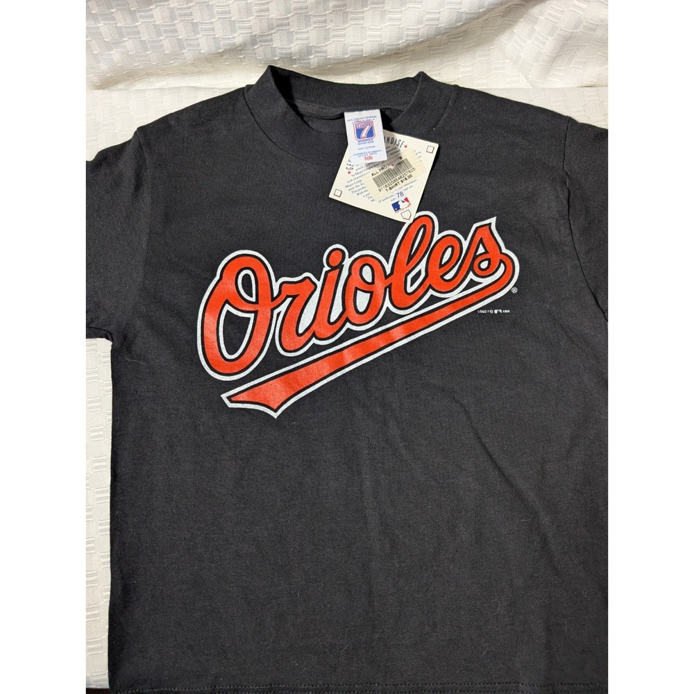 Vintage 1999 Baltimore Orioles Baseball Graphic T Shirt Child Size 8  Black Y2k